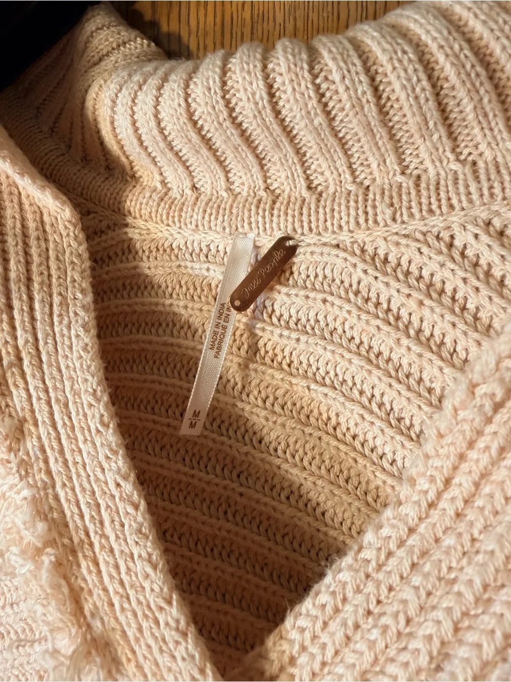 Free People Marlie Dusty Rose V‑Neck Fringed Ribbed Sweater